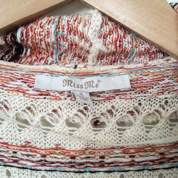 Sweater Sleeveless Kimono Orange Southwestern - Picture 3 of 8